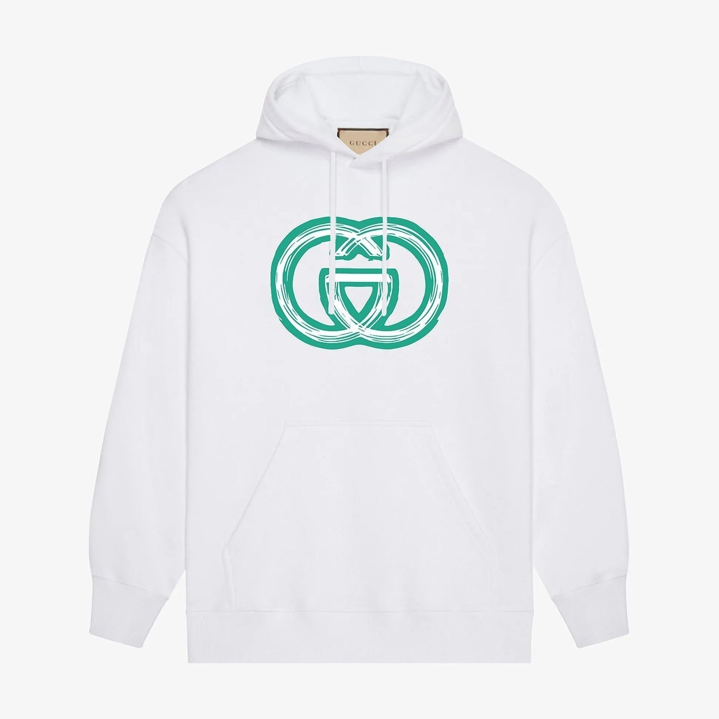 Green Classic Print Hoodie