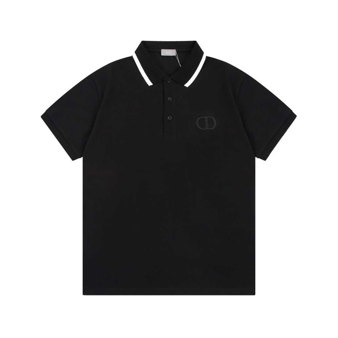 Letter Embroidered Polo Shirt