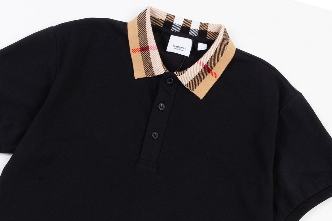 Classic Plaid Patchwork Polo Shirt