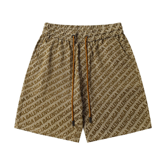 All Over Print Brown Shorts