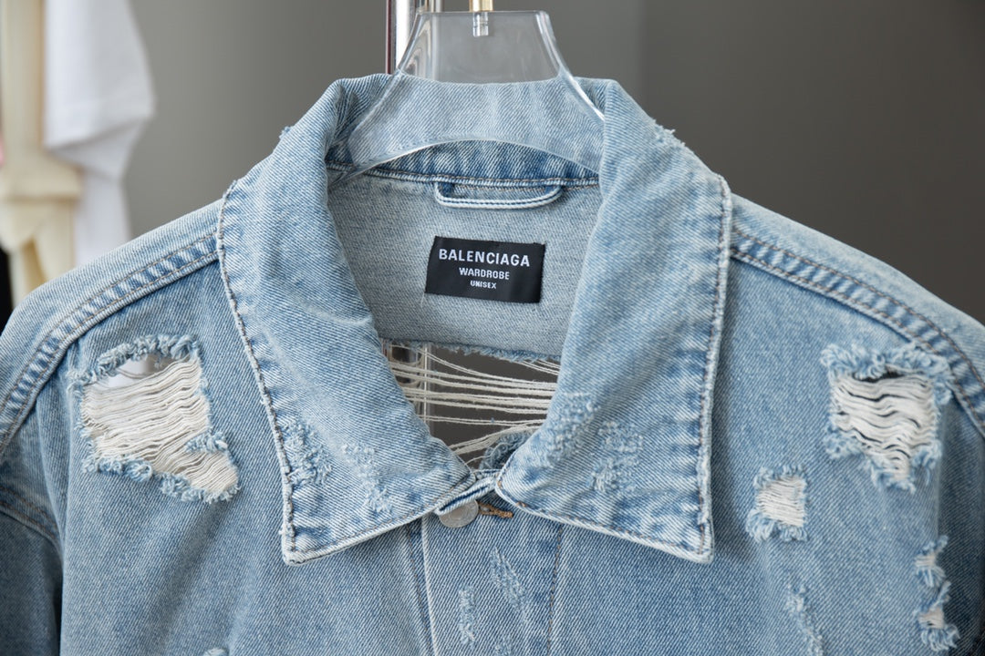 Ripped Denim Loose Jacket