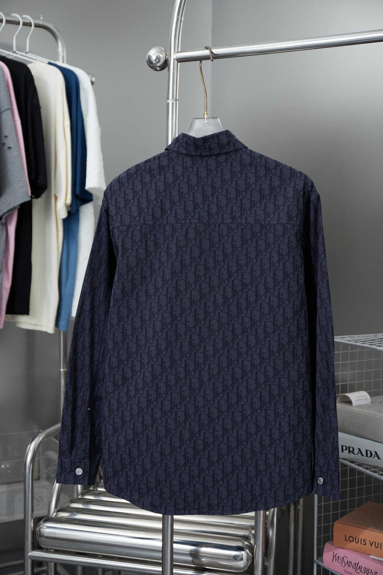 Navy Jacquard Shirt